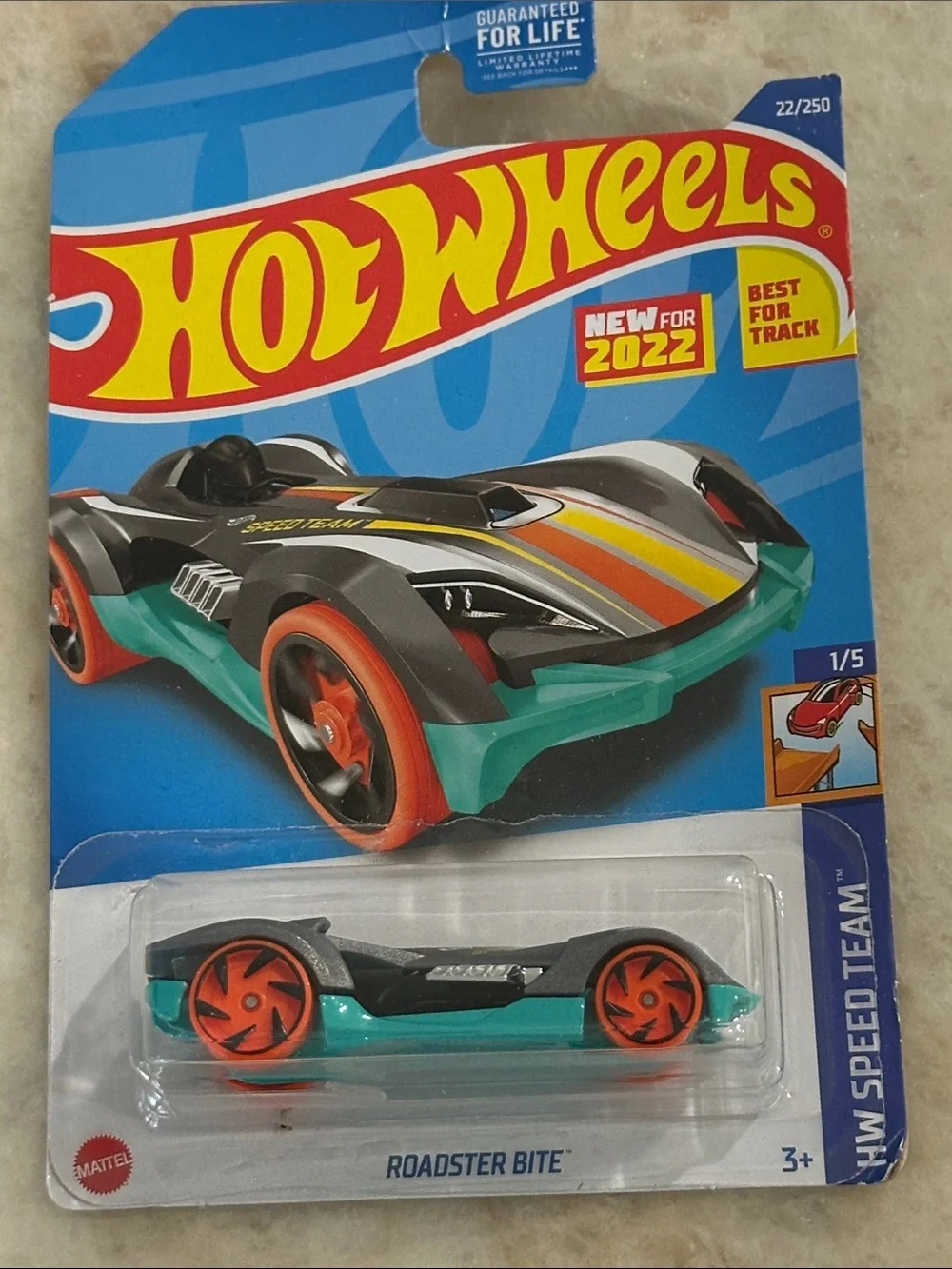 Hot Wheels Roadster Bite Toy Car - Teal and Orange